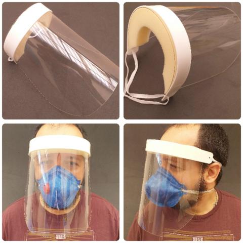 Máscara em acrílico e petg ,( não é de acetato) material é de primeira