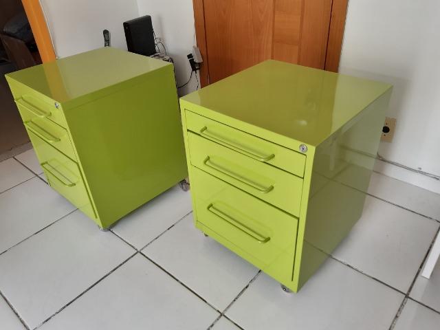 2 Gaveteiros volantes seminovos, perfeito estado, rodízio silicone - Foto 2