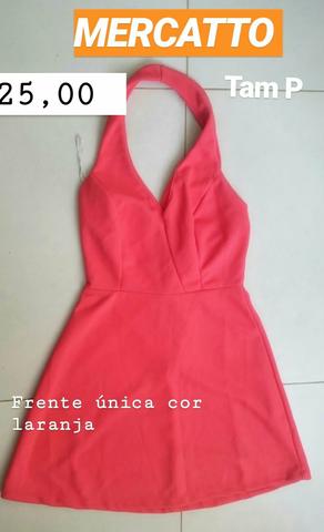 1 Vestido frente única marca MERCATTO tam P original cor laranja - Foto 2
