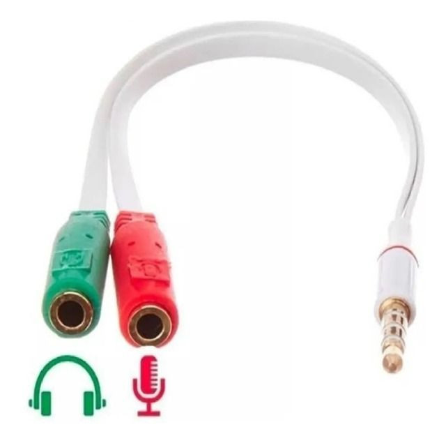 Cabo Adaptador P3 (p2 Combo) P/ Fone E Microfone Headset