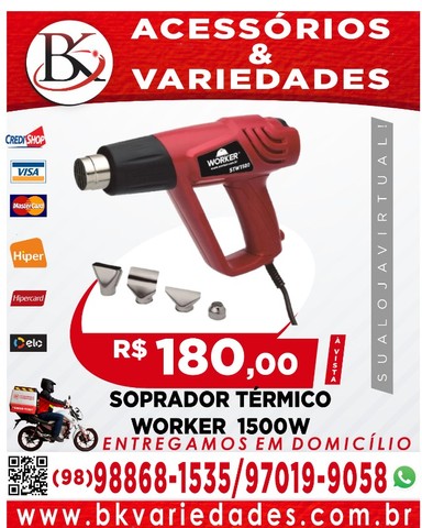 Soprador Térmico Worker 1500W- (Loja BK Variedades)