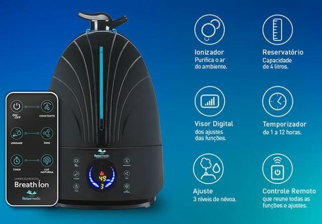 Umidificador De Ar Digital Breath Ion Rm-hd0118 Relax Medic