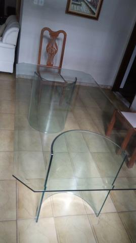 Mesa 100% de vidro 10mm com detalhes de lapidação - Foto 6