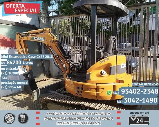 Laranja Mini Escavadeira Case Cx27 2013 R$84200