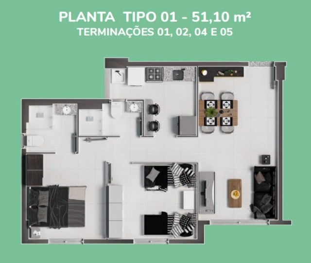 Condominínio Green Life Parnamirim - Apto 2/4 com suíte de 51,10 m², 1 vaga por 223.500 - Foto 5