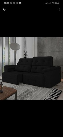 SOFA RETRATIL RECLINÁVEL CORES TECIDO SUEDE 