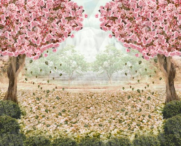 Painel Sublimado Tecido Microfibra Meninas Jardim Paisagem - Foto 5