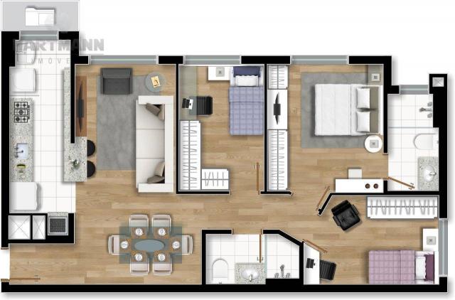 Apartamento com 3 dormitórios à venda por R$ 579.500,00 - Santo Inácio - Curitiba/PR - Foto 18
