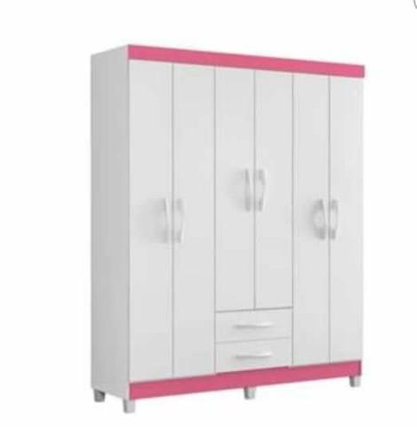 Guarda-roupa branco 6 portas Novo entrega grátis - Foto 4