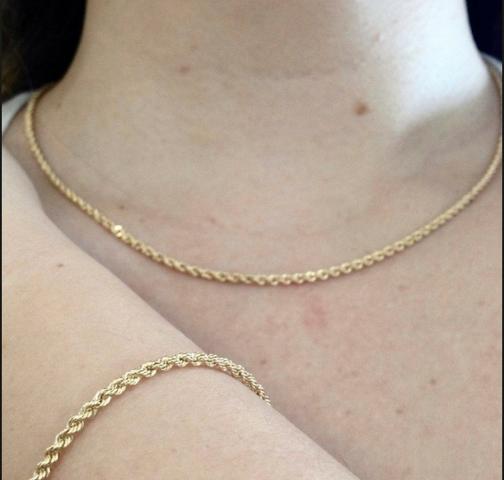 Colar e pulseira ouro 18k