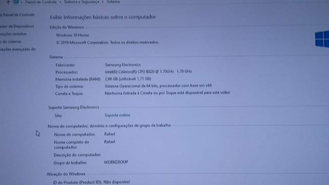 Vendo notebook samsumg