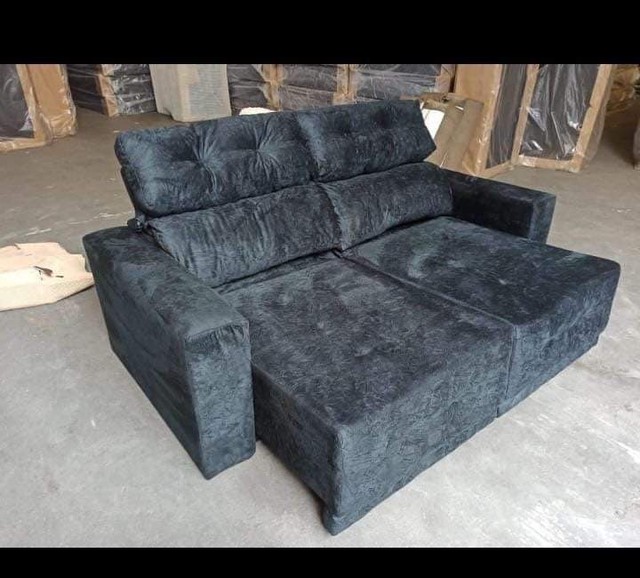 SOFA RETRATIL RECLINÁVEL CORES TECIDO SUEDE  - Foto 2