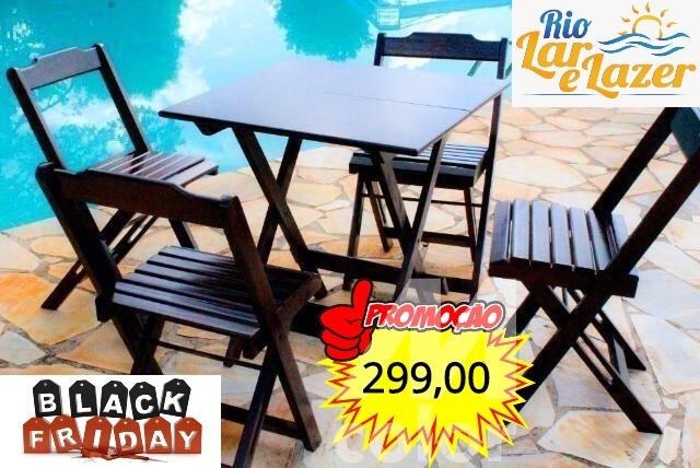 Mesa Bar Dobrável com 4 Cadeiras