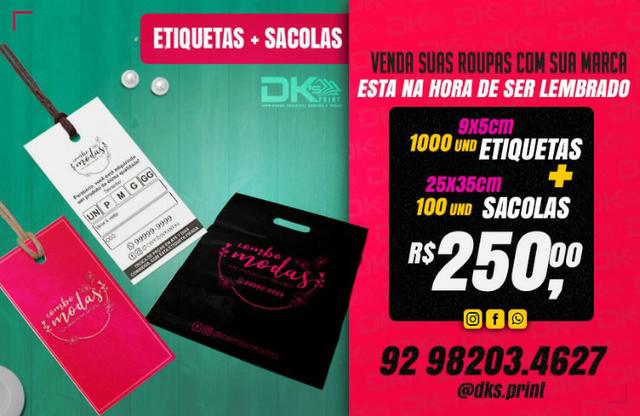 Etiqueta + Sacolas R$ 250