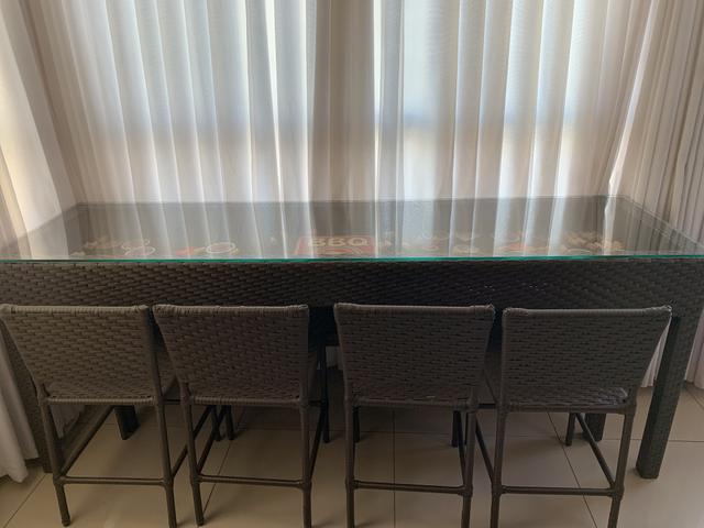 Mesa de VIME com tampo de vidro - Foto 3
