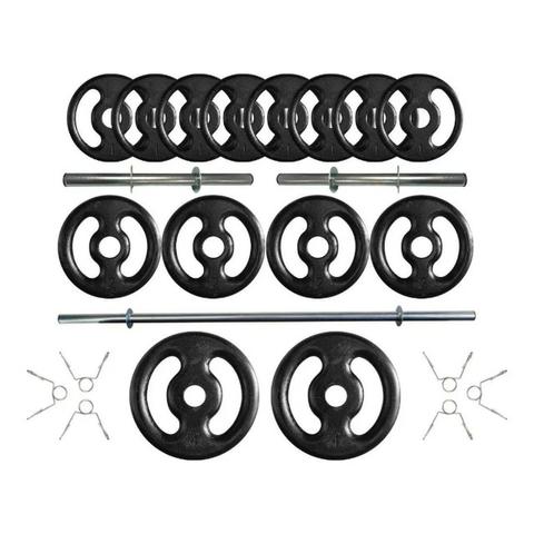 Kit Anilhas e Barras Para Musculação - 23 PEÇAS