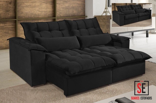 Sala sofá retrátil e reclinável de 230 cm - Foto 4