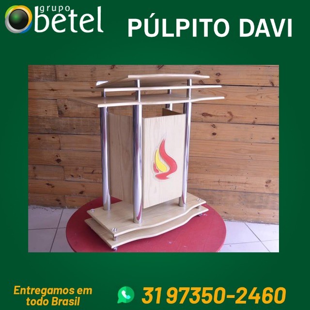 Púlpito de Madeira e Aço Inox modelo-Davi plus para igrejas e capelas - Foto 3