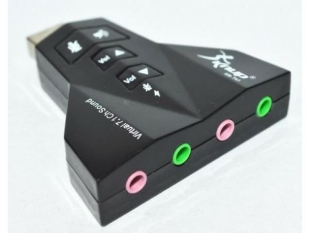 Adaptador Placa De Som Usb 7.1 2 Entradas P2 Fone E Microfone - Foto 3