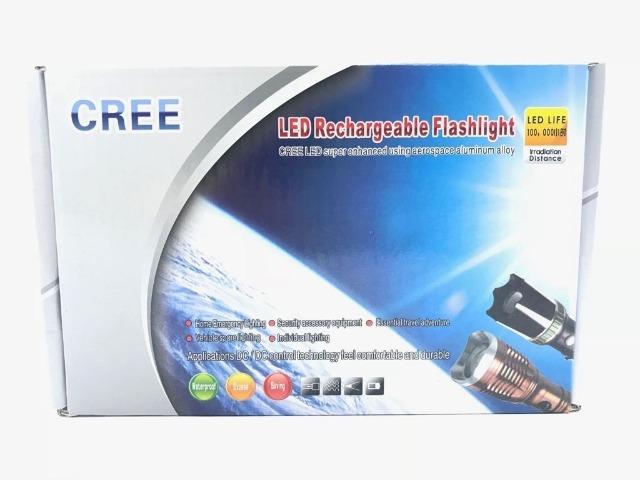 Lanterna De Alumínio recarregável Led Cree Police - Com Kit Carregador