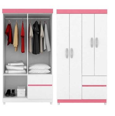 Oferta Especial Guarda Roupa 4 portas (branco/rosa)Novo na Caixa Apenas 399,00