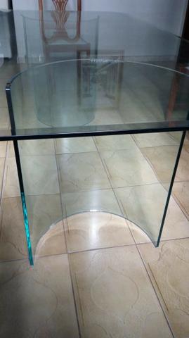 Mesa 100% de vidro 10mm com detalhes de lapidação - Foto 4