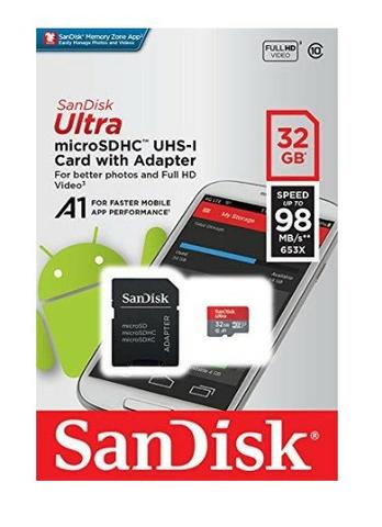 MicroSdhc UHS-I SanDisk Ultra 32GB com Adaptador - 98MB/s U1 A1
