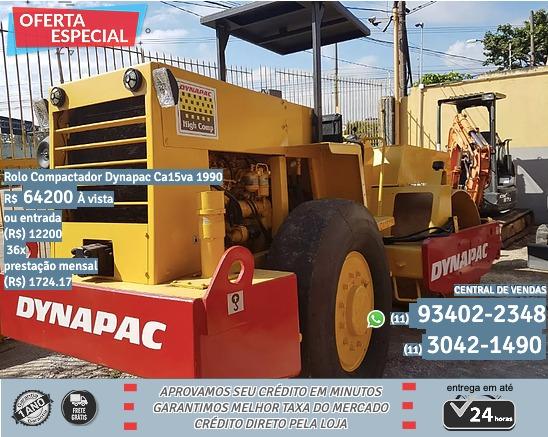 Rolo amarelo compactador dynapac ca15va 1990 R$64299