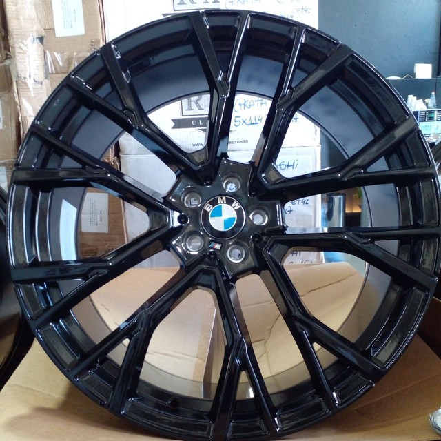 Jogo De Rodas Bmw X5/x6 M Preto Brilhante 5x112 - 22x9,5 e 22x10,5