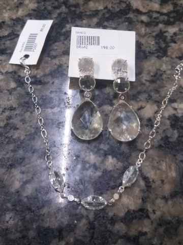 Brinco e pulseira prata com zarconia  - Foto 3