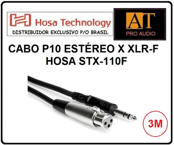 Cabo XLR Fêmea x P10 balanceado 3m Hosa profissional estudio ao vivo