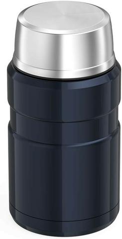 Marmita Térmica 710 ml Inox Thermos 14h Quente 24h Frio Azul - Foto 3