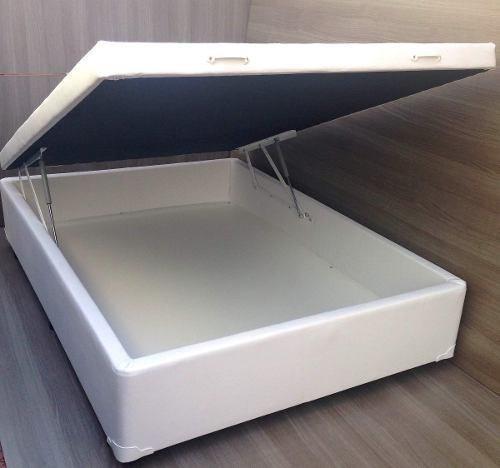 Cama box baú casal em suede ou courino