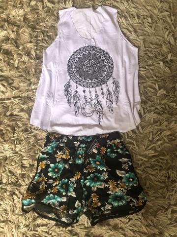 Cropped e shorts feminino - Foto 3