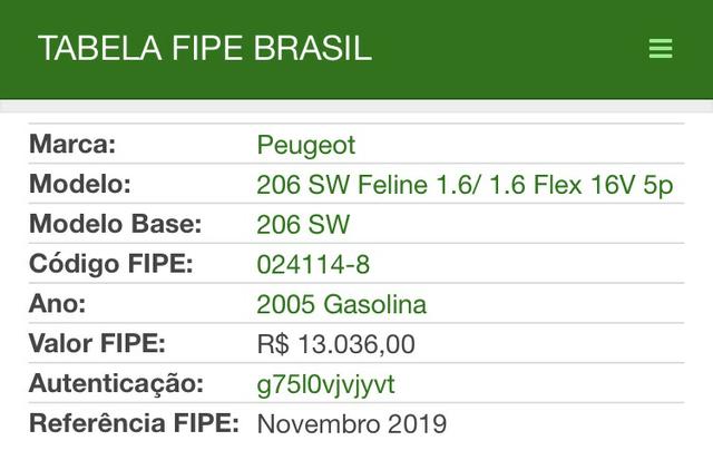 Peugeot 206sw Feline 1.6 2005 Gasolina - Foto 7