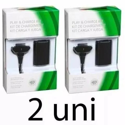 Kit 2 Bateria Carregador Controle Xbox 360 Slim 98.000mah