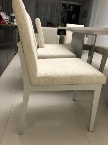 Mesa retangular em laca branca 2m x 1m com 8 cadeiras - Foto 4