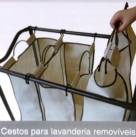 Carrinho Organizadora Lavanderia com 3 Cestos - Foto 4