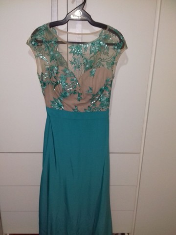 Vestido longo azul Tiffany