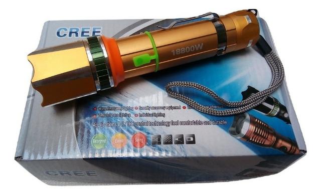 Lanterna De Alumínio recarregável Led Cree Police - Com Kit Carregador - Foto 3