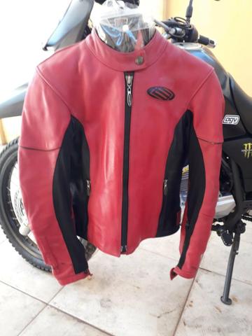 Casaco motociclista feminino com protetores de braço