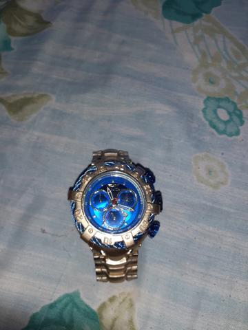 Relógio invicta dourado e azul - Foto 2