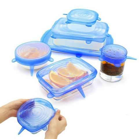 Entrega Grátis * Kit 6 Tampas de Silicone Multiuso * Chame no Whats