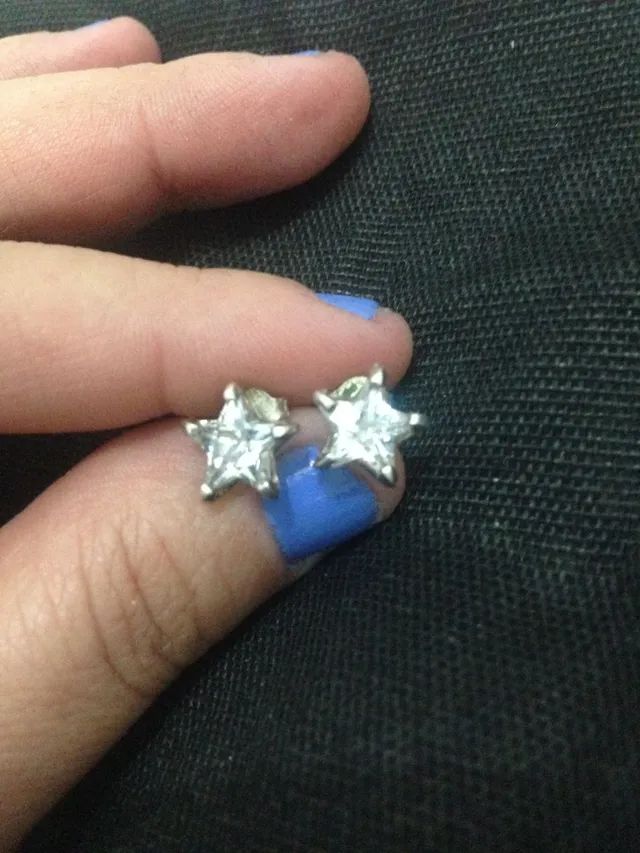 Conjunto Estrela Brincos + Anel tamanho 21 - Foto 2
