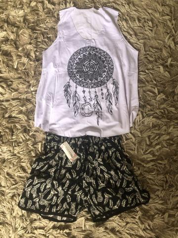 Cropped e shorts feminino - Foto 4