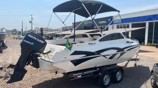 Lancha Real 240 + Motor de popa Mercury 150 hp  + Carreta rodoviária  - Foto 5