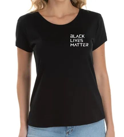 (QueimaEstoque) Camiseta Feminina Blusa Camisa 100% Algodao Black Lives Matter Estampada - Foto 3