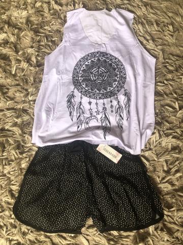 Cropped e shorts feminino - Foto 5