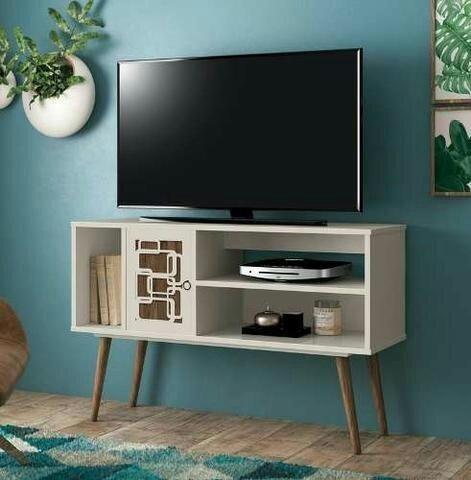 Pronta entrega Rack para TV Virtus Off White com Rovere ? Receba até 24hs garanta já