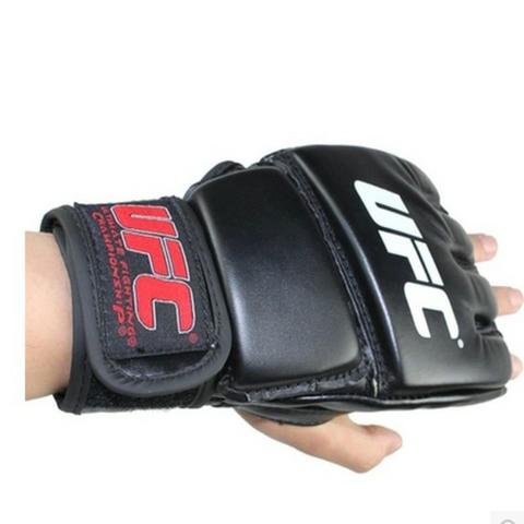 Par de Luva Couro preto Mma Ufc Vale Tudo Boxe Muay Thai Artes -Grátis Camisa J. Aldo - Foto 6